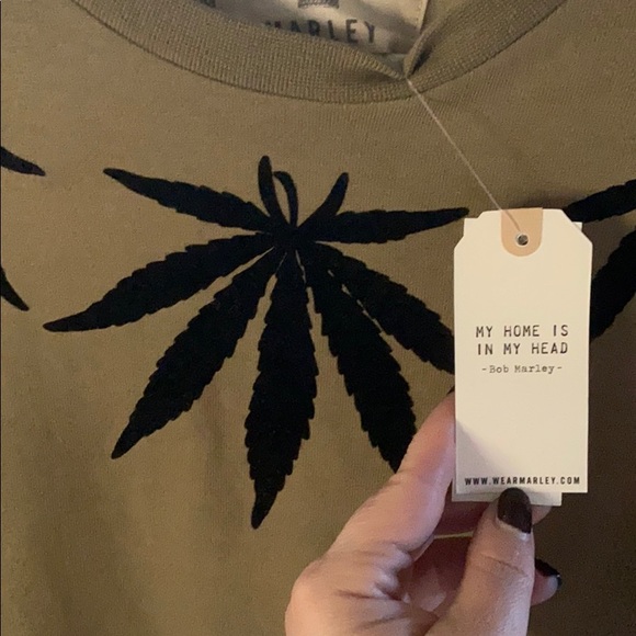 NWT Bob Marley leaf sweatshirt olive green xxl - Picture 6 of 8